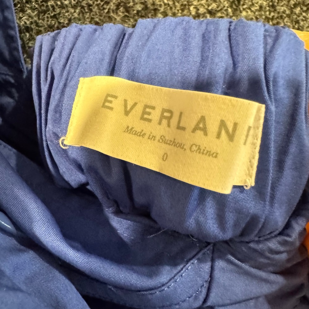 NWT Everlane Women's Blue Tie Waist Midi Dress Size 0 - Picture 5 of 5